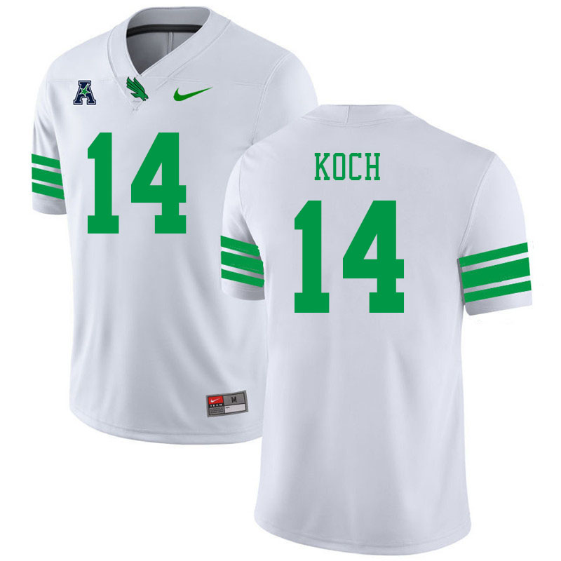 #14 Kyle Koch North Texas Mean Green College Football Jerseys Stitched-White